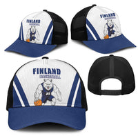 Finland Basketball Mesh Trucker Cap Wolf Mascot Dynamic Style - Wonder Print Shop
