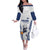 Finland Basketball Custom Off The Shoulder Long Sleeve Dress Wolf Mascot Dynamic Style - Wonder Print Shop