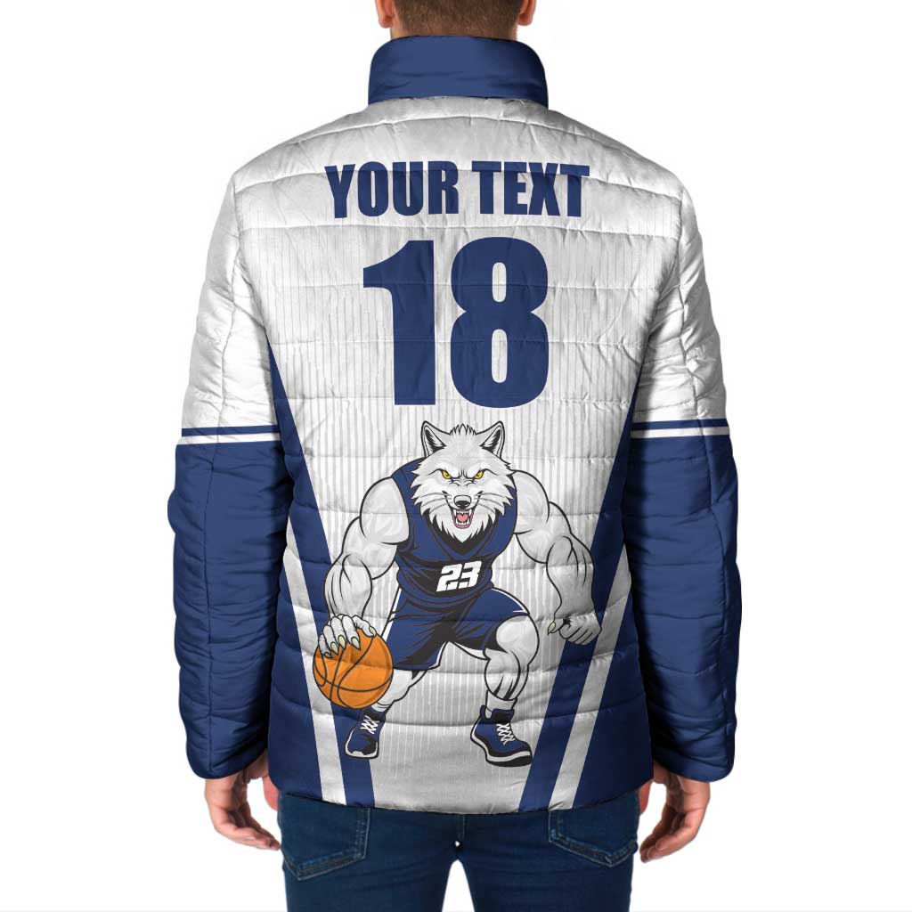 Finland Basketball Custom Padded Jacket Wolf Mascot Dynamic Style - Wonder Print Shop