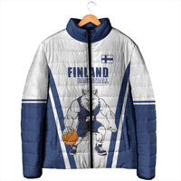 Finland Basketball Custom Padded Jacket Wolf Mascot Dynamic Style - Wonder Print Shop
