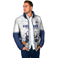 Finland Basketball Custom Padded Jacket Wolf Mascot Dynamic Style - Wonder Print Shop