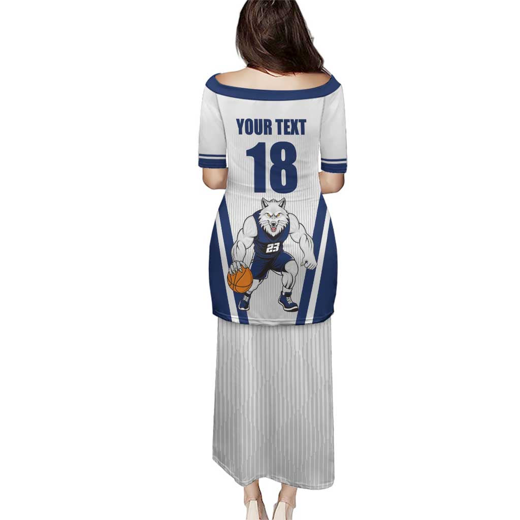 Finland Basketball Custom Puletasi Wolf Mascot Dynamic Style - Wonder Print Shop