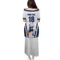 Finland Basketball Custom Puletasi Wolf Mascot Dynamic Style - Wonder Print Shop