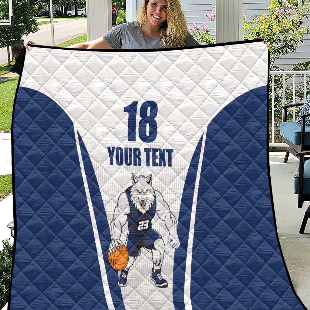 Finland Basketball Custom Quilt Wolf Mascot Dynamic Style - Wonder Print Shop