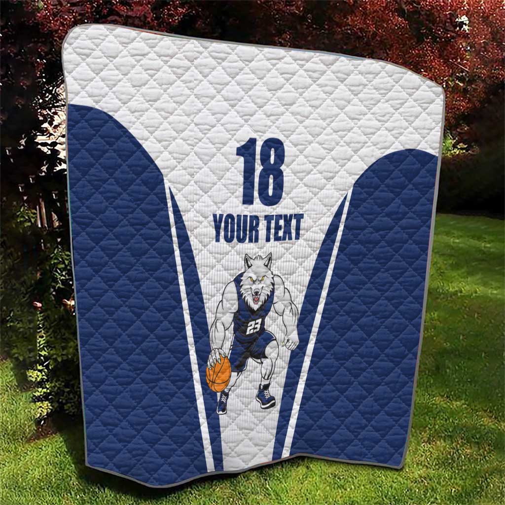 Finland Basketball Custom Quilt Wolf Mascot Dynamic Style - Wonder Print Shop