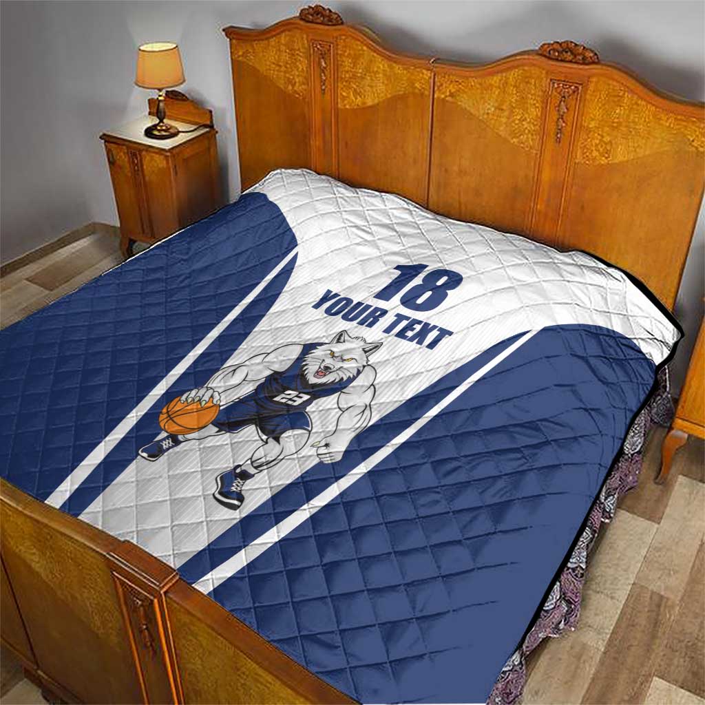 Finland Basketball Custom Quilt Wolf Mascot Dynamic Style - Wonder Print Shop