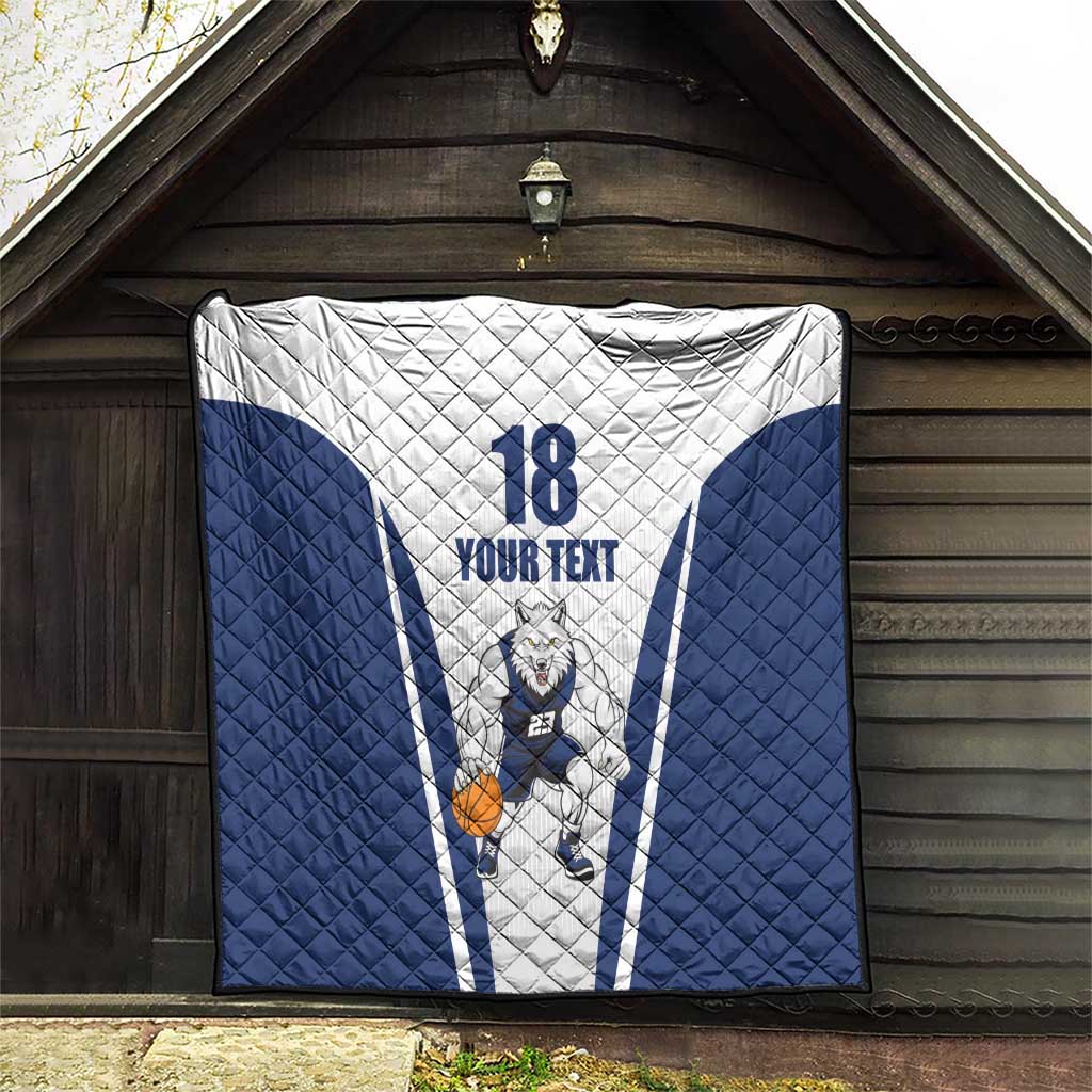 Finland Basketball Custom Quilt Wolf Mascot Dynamic Style - Wonder Print Shop
