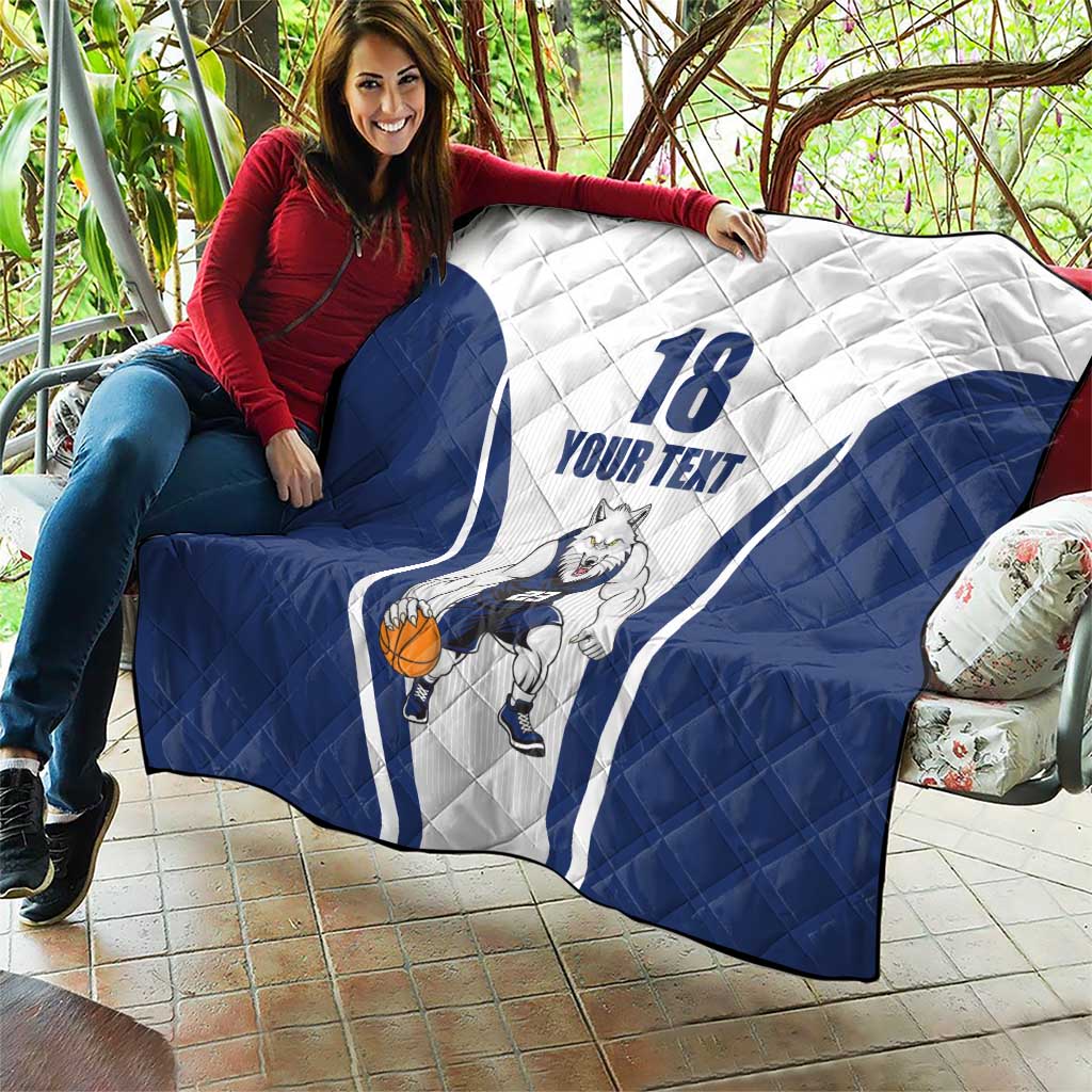 Finland Basketball Custom Quilt Wolf Mascot Dynamic Style - Wonder Print Shop