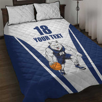 Finland Basketball Custom Quilt Bed Set Wolf Mascot Dynamic Style - Wonder Print Shop