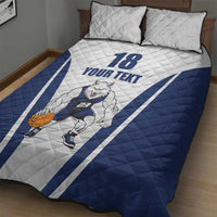 Finland Basketball Custom Quilt Bed Set Wolf Mascot Dynamic Style - Wonder Print Shop