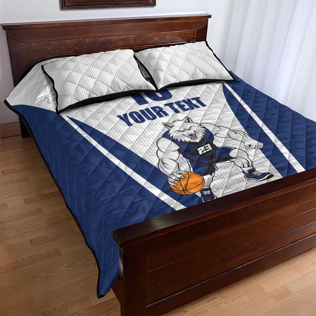 Finland Basketball Custom Quilt Bed Set Wolf Mascot Dynamic Style - Wonder Print Shop