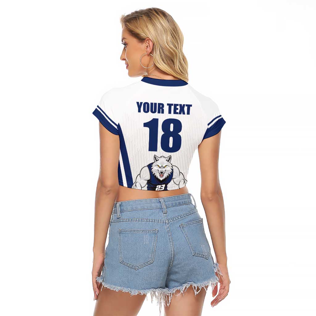 Finland Basketball Custom Raglan Cropped T Shirt Wolf Mascot Dynamic Style - Wonder Print Shop