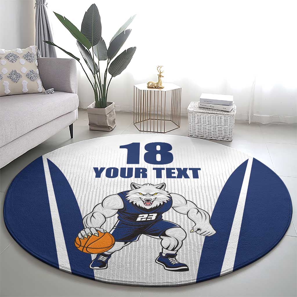 Finland Basketball Custom Round Carpet Wolf Mascot Dynamic Style - Wonder Print Shop