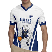 Finland Basketball Custom Rugby Jersey Wolf Mascot Dynamic Style - Wonder Print Shop