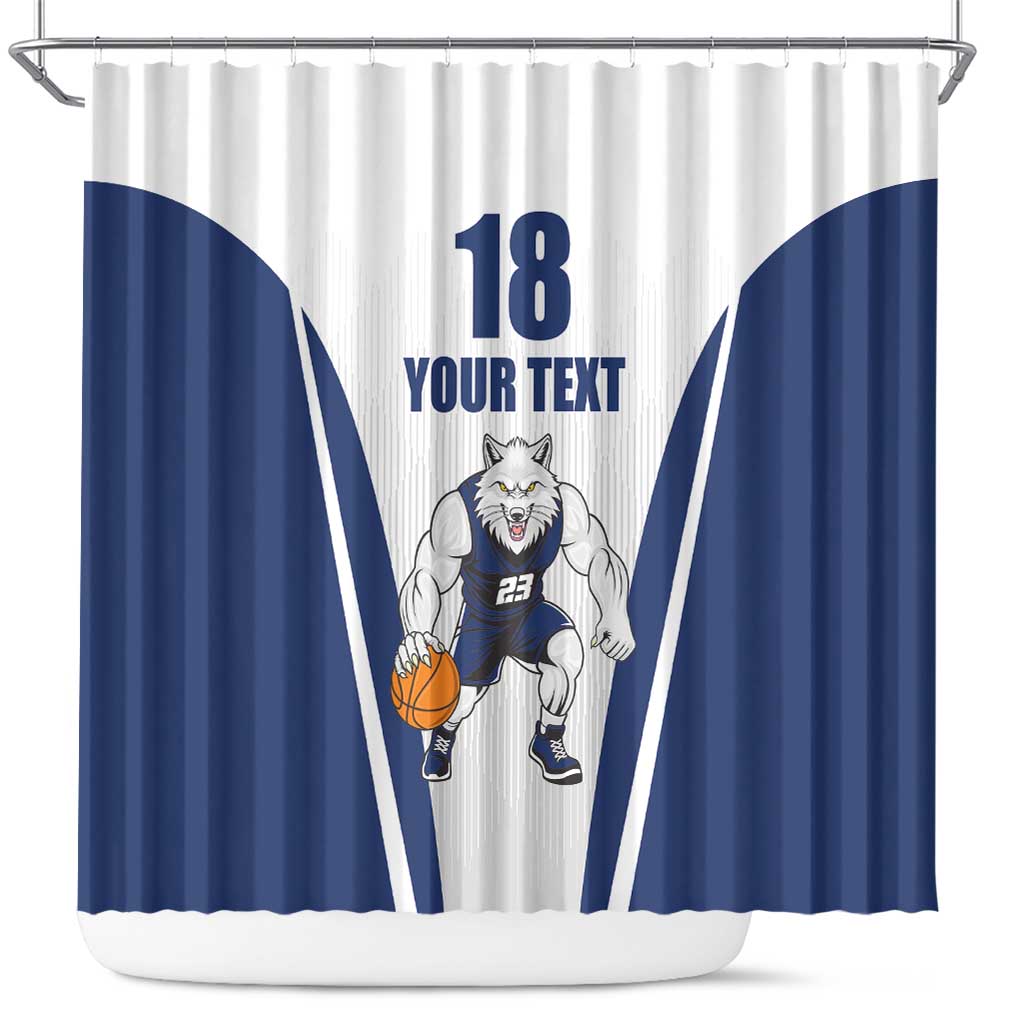 Finland Basketball Custom Shower Curtain Wolf Mascot Dynamic Style - Wonder Print Shop