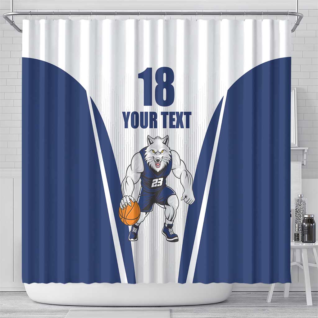 Finland Basketball Custom Shower Curtain Wolf Mascot Dynamic Style - Wonder Print Shop