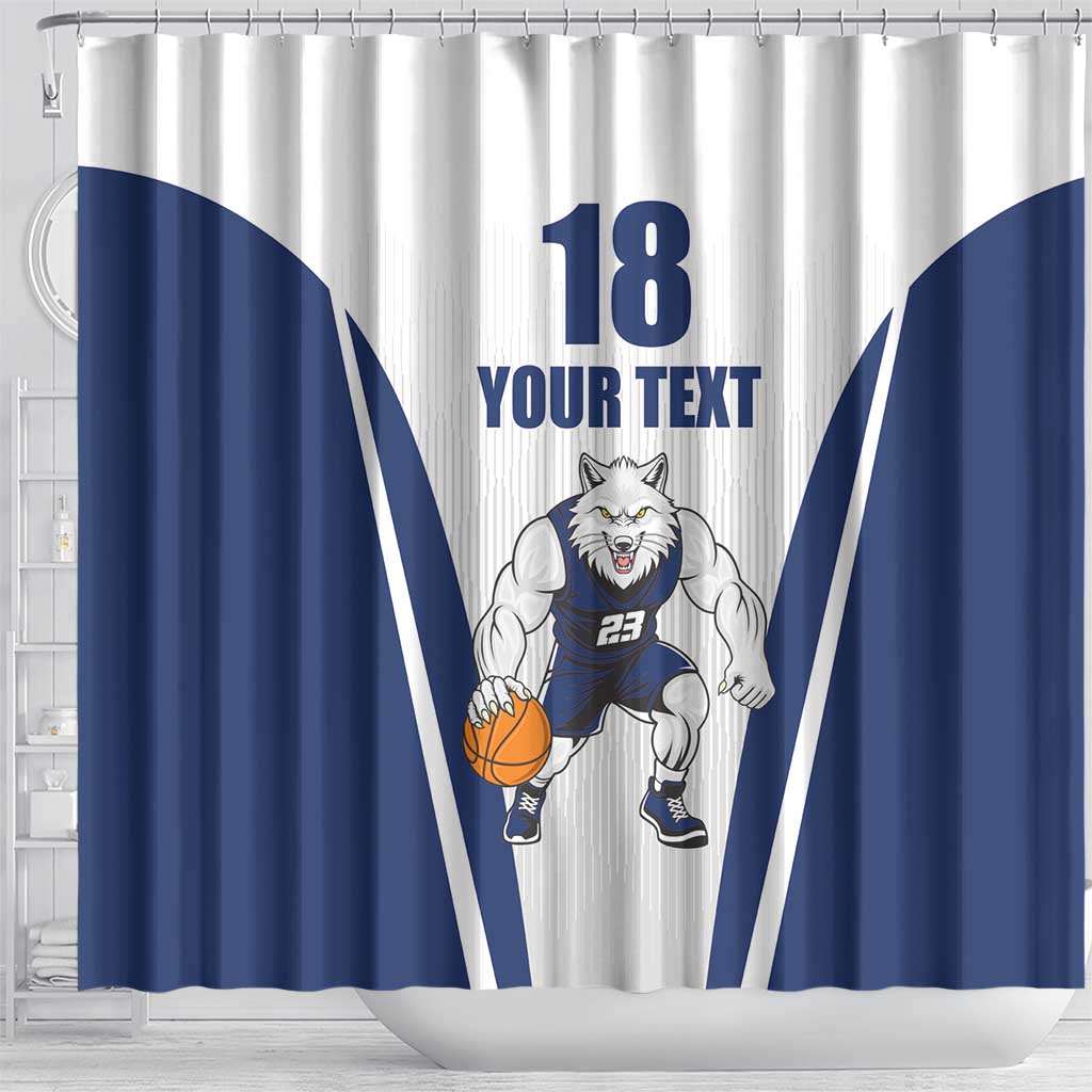 Finland Basketball Custom Shower Curtain Wolf Mascot Dynamic Style - Wonder Print Shop