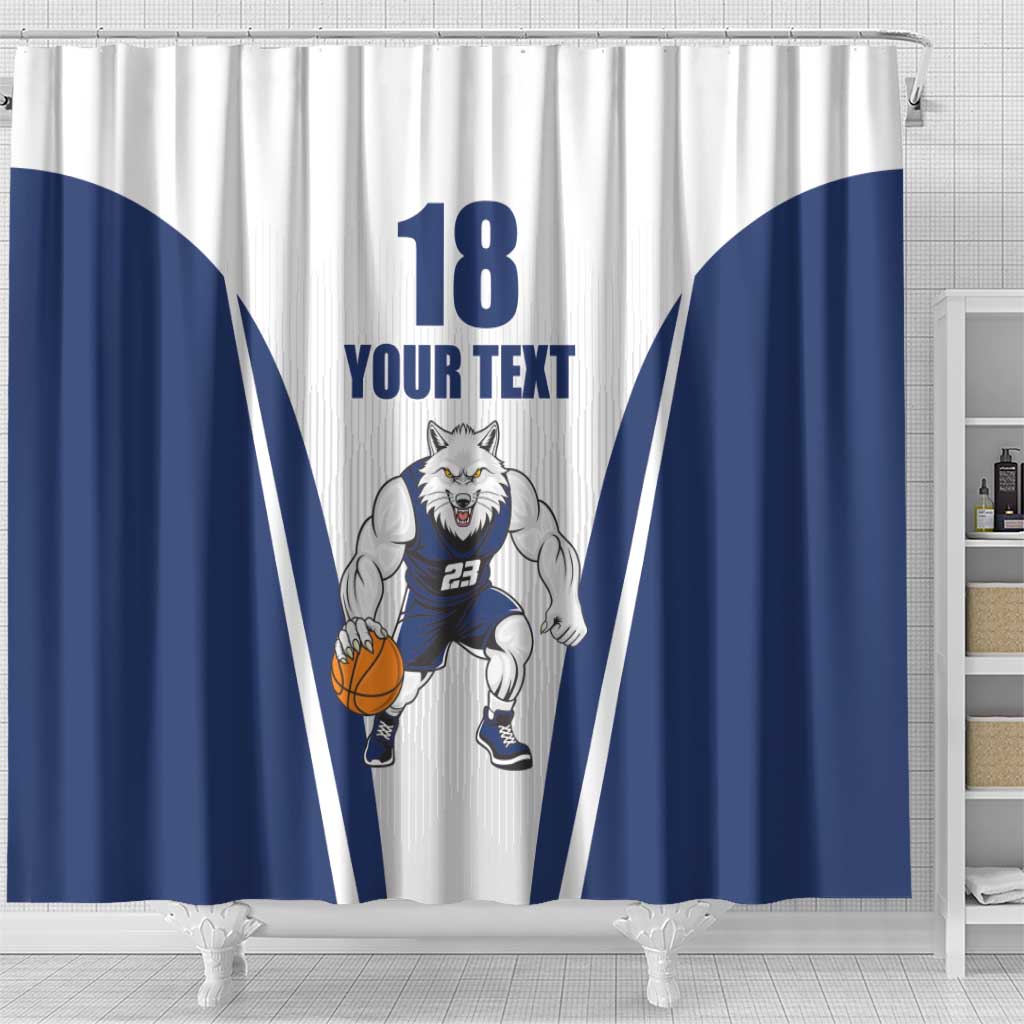 Finland Basketball Custom Shower Curtain Wolf Mascot Dynamic Style - Wonder Print Shop