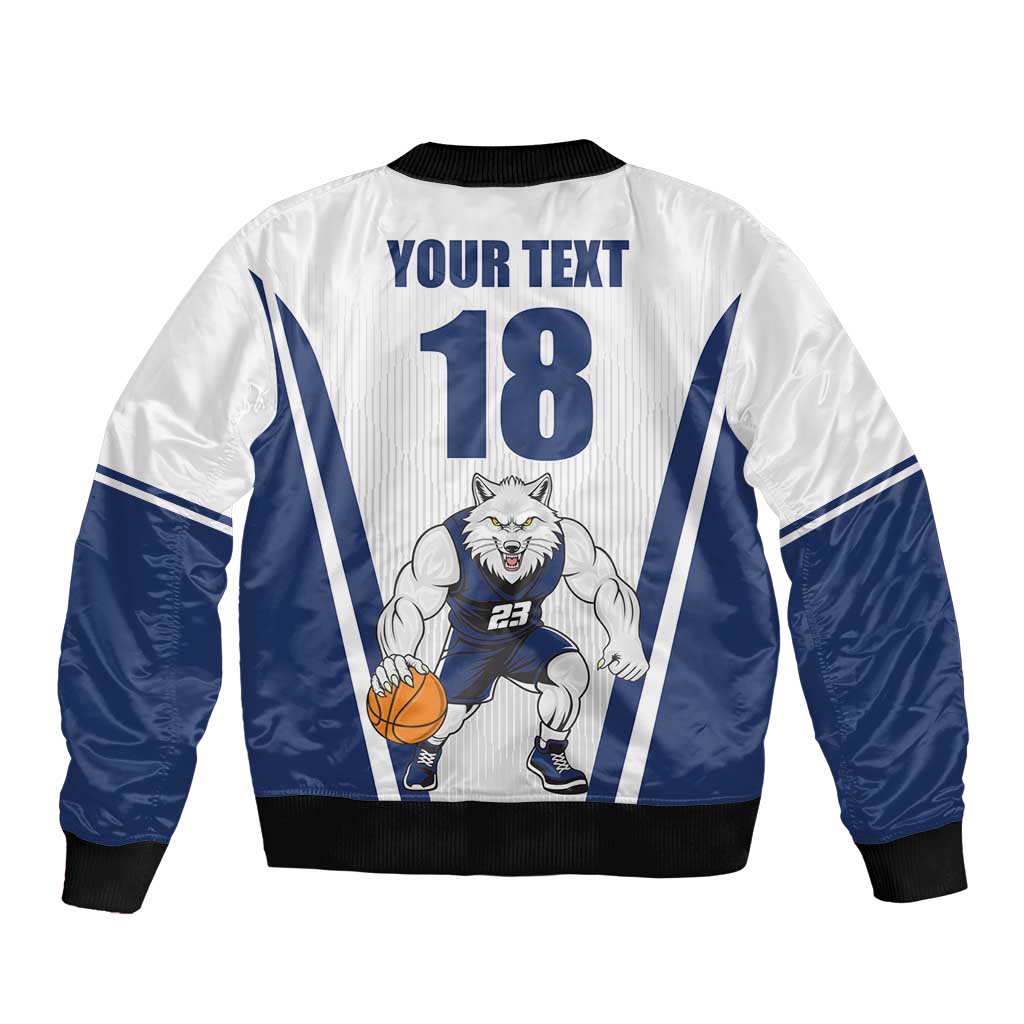 Finland Basketball Custom Sleeve Zip Bomber Jacket Wolf Mascot Dynamic Style - Wonder Print Shop