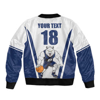 Finland Basketball Custom Sleeve Zip Bomber Jacket Wolf Mascot Dynamic Style - Wonder Print Shop