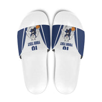 Finland Basketball Custom Slide Sandals Wolf Mascot Dynamic Style - Wonder Print Shop