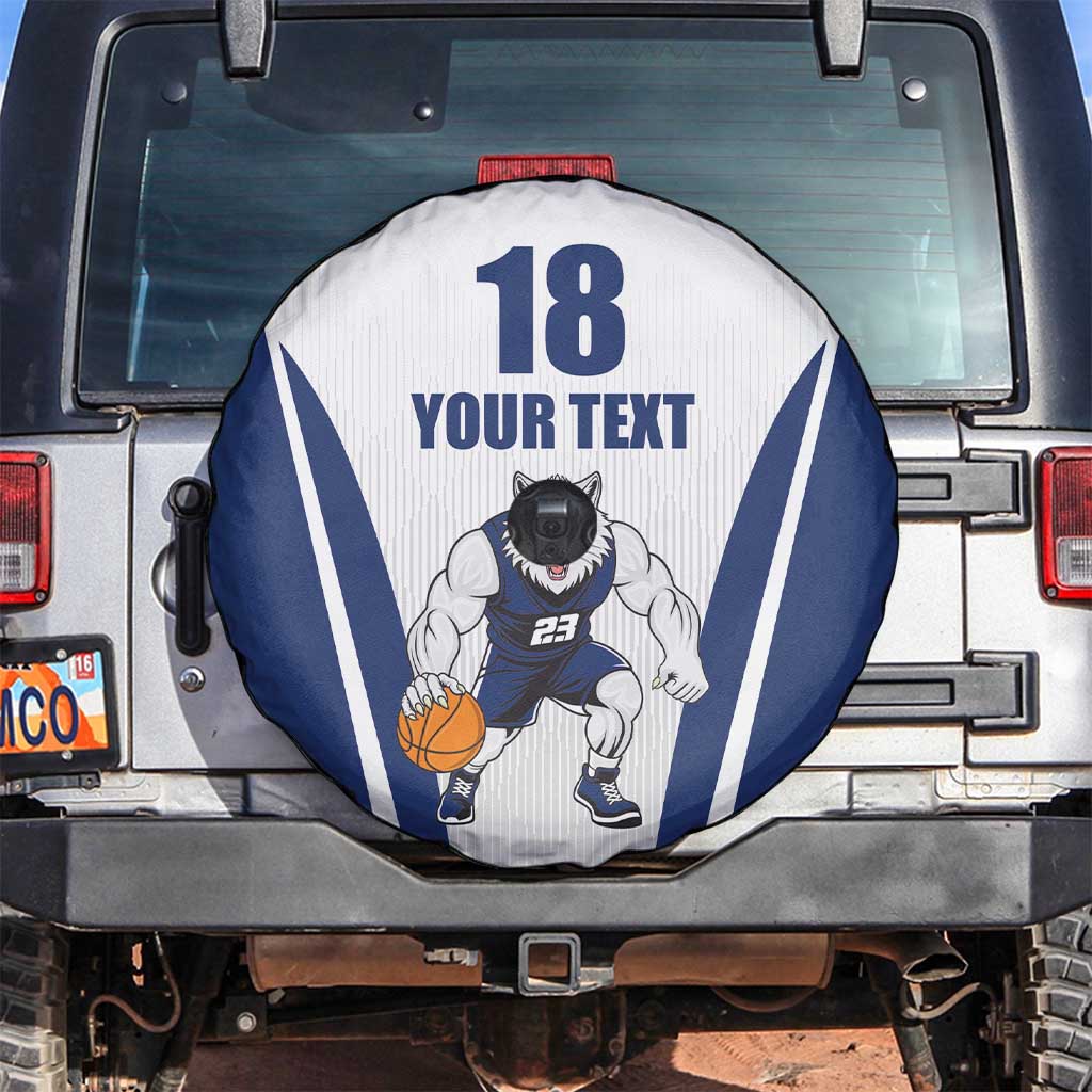 Finland Basketball Custom Spare Tire Cover Wolf Mascot Dynamic Style - Wonder Print Shop