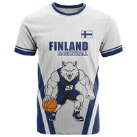 Finland Basketball Custom T Shirt Wolf Mascot Dynamic Style - Wonder Print Shop