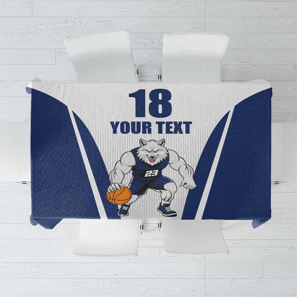 Finland Basketball Custom Tablecloth Wolf Mascot Dynamic Style - Wonder Print Shop