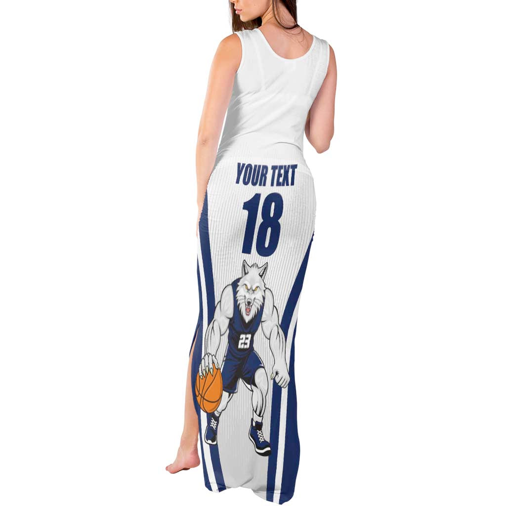 Finland Basketball Custom Tank Maxi Dress Wolf Mascot Dynamic Style - Wonder Print Shop
