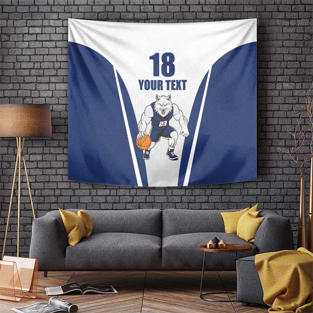 Finland Basketball Custom Tapestry Wolf Mascot Dynamic Style - Wonder Print Shop