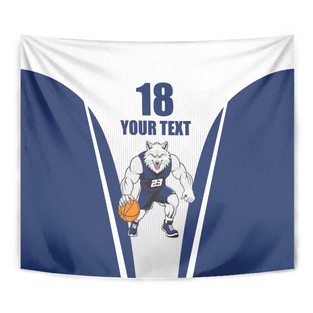 Finland Basketball Custom Tapestry Wolf Mascot Dynamic Style - Wonder Print Shop