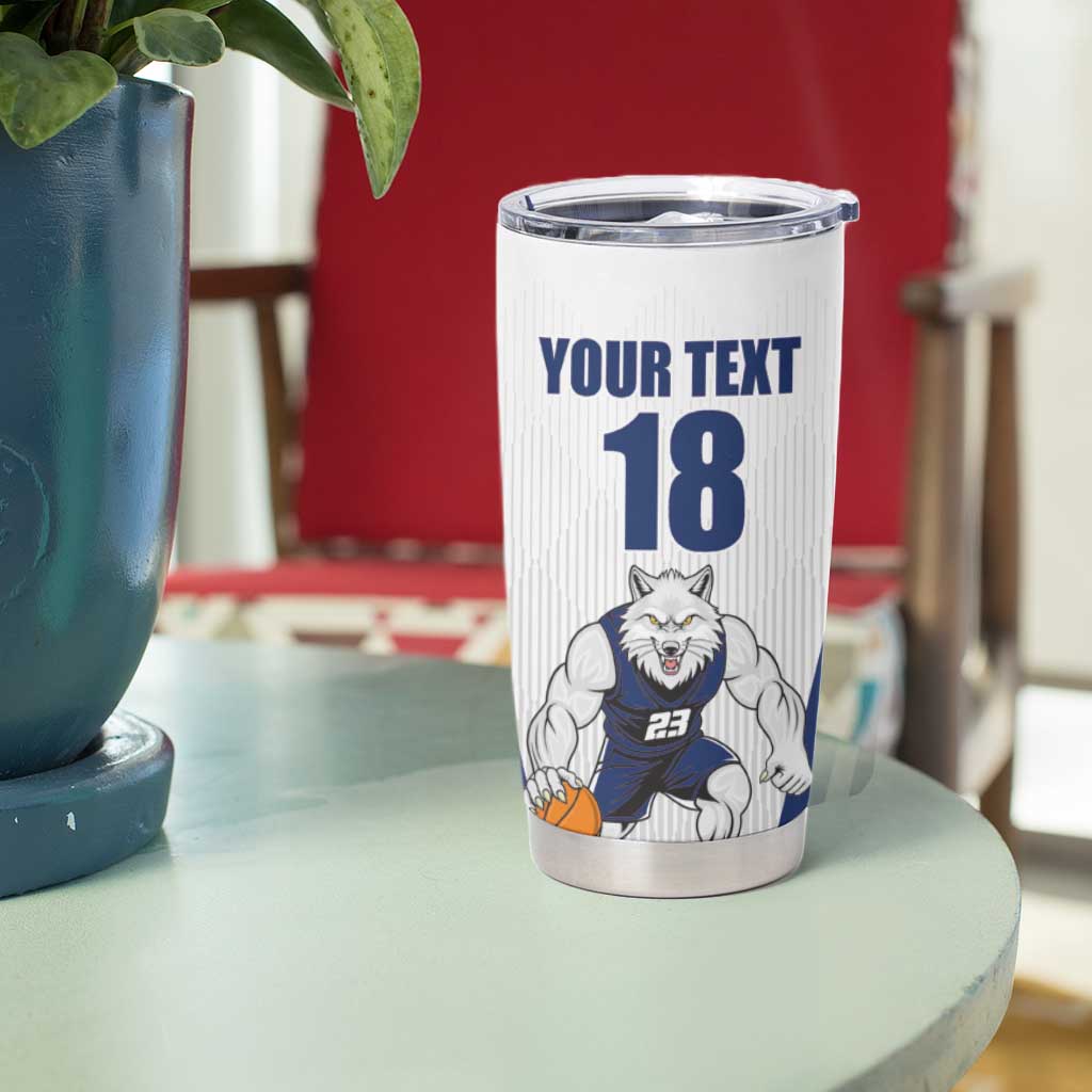 Finland Basketball Custom Tumbler Cup Wolf Mascot Dynamic Style - Wonder Print Shop