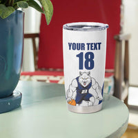 Finland Basketball Custom Tumbler Cup Wolf Mascot Dynamic Style - Wonder Print Shop