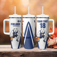 Finland Basketball Custom Tumbler With Handle Wolf Mascot Dynamic Style - Wonder Print Shop