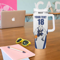 Finland Basketball Custom Tumbler With Handle Wolf Mascot Dynamic Style - Wonder Print Shop