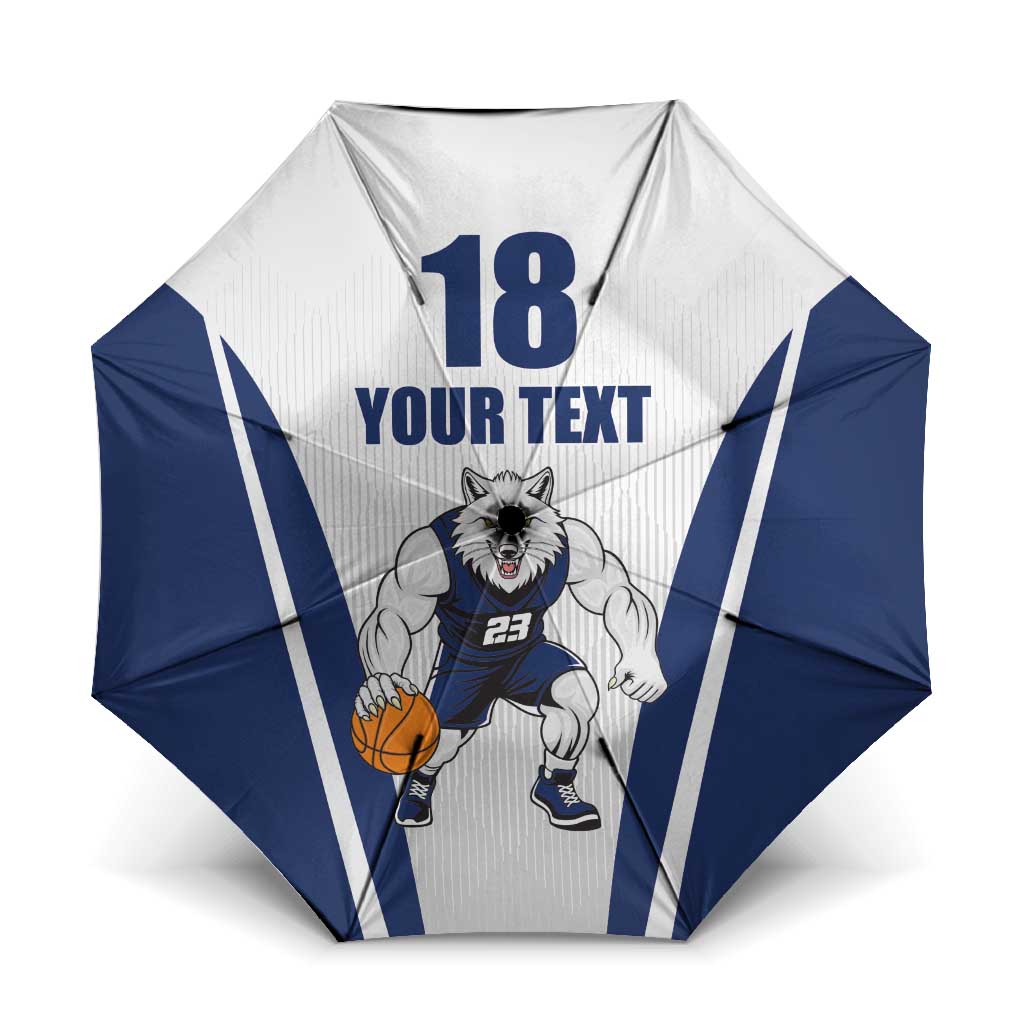 Finland Basketball Custom Umbrella Wolf Mascot Dynamic Style - Wonder Print Shop