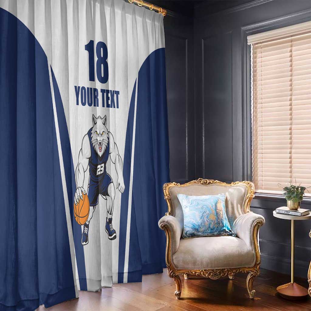 Finland Basketball Custom Window Curtain Wolf Mascot Dynamic Style - Wonder Print Shop