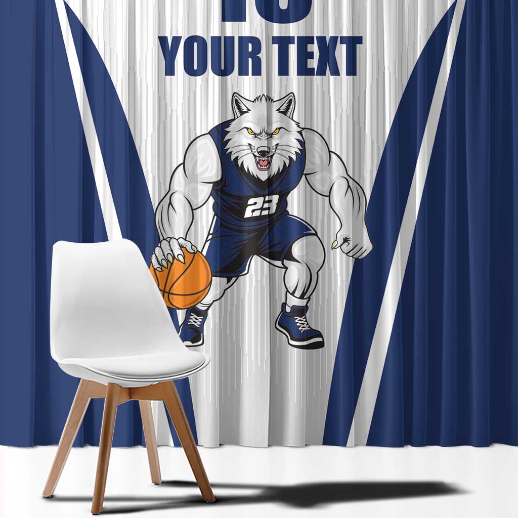 Finland Basketball Custom Window Curtain Wolf Mascot Dynamic Style - Wonder Print Shop