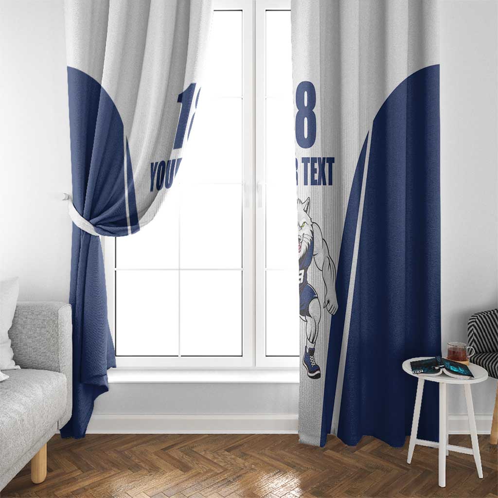 Finland Basketball Custom Window Curtain Wolf Mascot Dynamic Style - Wonder Print Shop