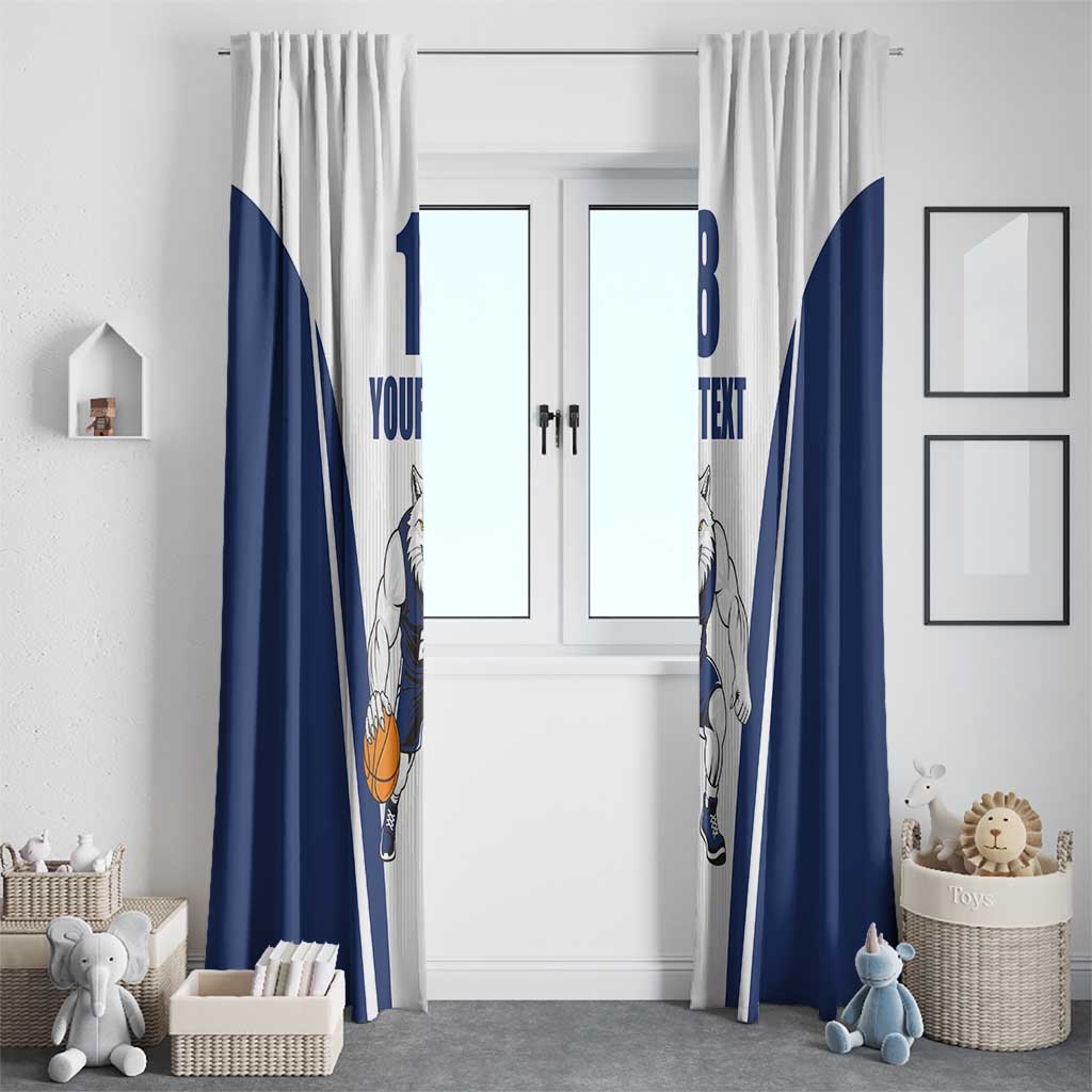 Finland Basketball Custom Window Curtain Wolf Mascot Dynamic Style - Wonder Print Shop