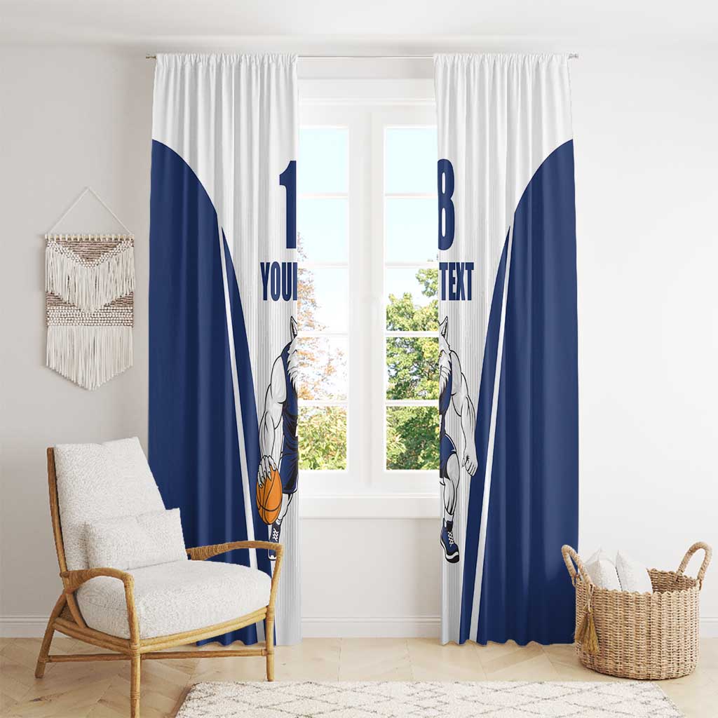 Finland Basketball Custom Window Curtain Wolf Mascot Dynamic Style - Wonder Print Shop