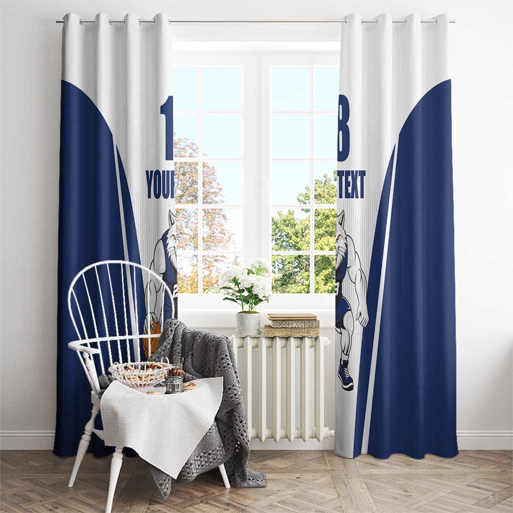 Finland Basketball Custom Window Curtain Wolf Mascot Dynamic Style - Wonder Print Shop