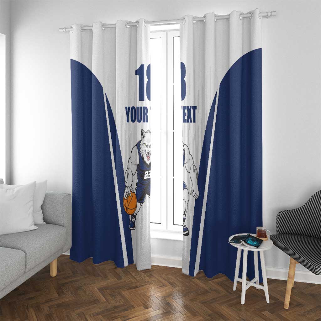 Finland Basketball Custom Window Curtain Wolf Mascot Dynamic Style - Wonder Print Shop