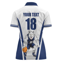 Finland Basketball Custom Women Polo Shirt Wolf Mascot Dynamic Style - Wonder Print Shop