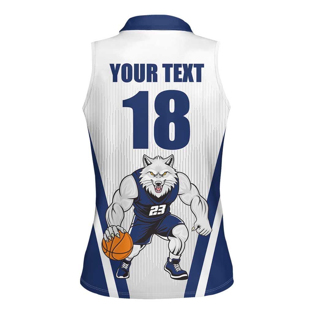 Finland Basketball Custom Women Sleeveless Polo Shirt Wolf Mascot Dynamic Style - Wonder Print Shop