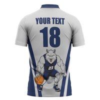 Finland Basketball Custom Zipper Polo Shirt Wolf Mascot Dynamic Style - Wonder Print Shop