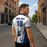 Finland Basketball Custom Zipper Polo Shirt Wolf Mascot Dynamic Style - Wonder Print Shop