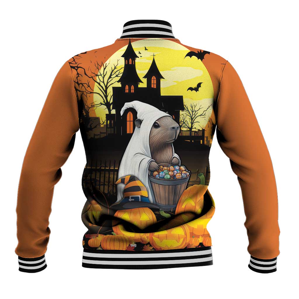 Capy-Boo-Ra Halloween Baseball Jacket Haunted House And Pumpkin Spooky - Wonder Print Shop