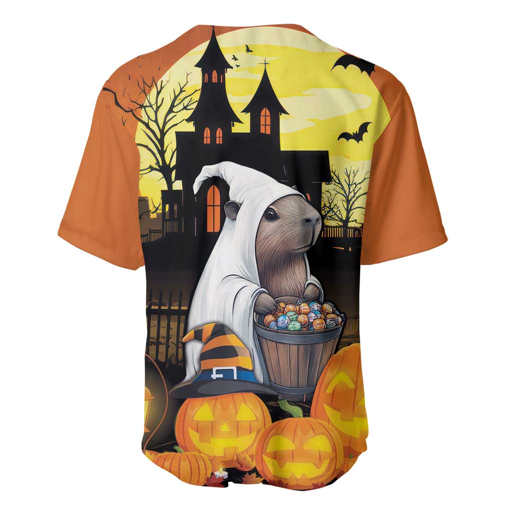 Capy-Boo-Ra Halloween Baseball Jersey Haunted House And Pumpkin Spooky - Wonder Print Shop