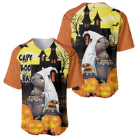 Capy-Boo-Ra Halloween Baseball Jersey Haunted House And Pumpkin Spooky - Wonder Print Shop